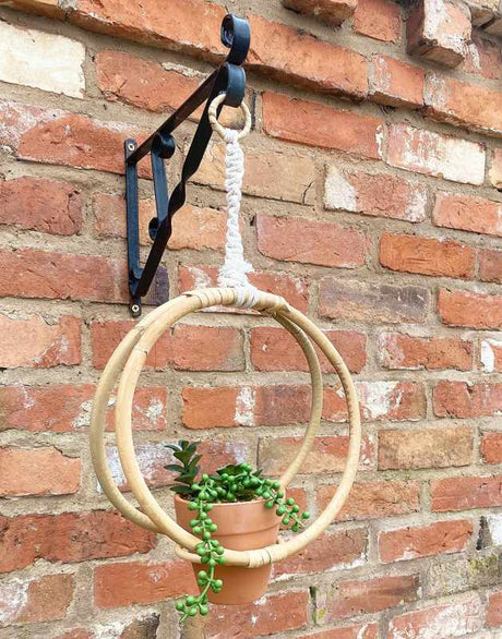 Faux Succulent In Bamboo Hanger