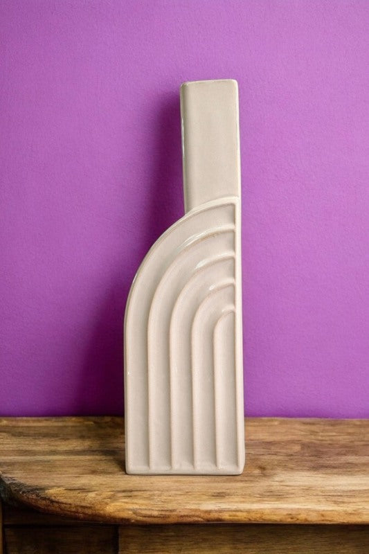 White Half Arch Vase