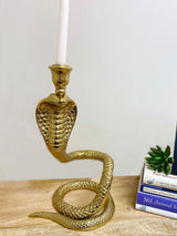 Large Gold Snake Candle Holder