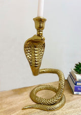 Large Gold Snake Candle Holder