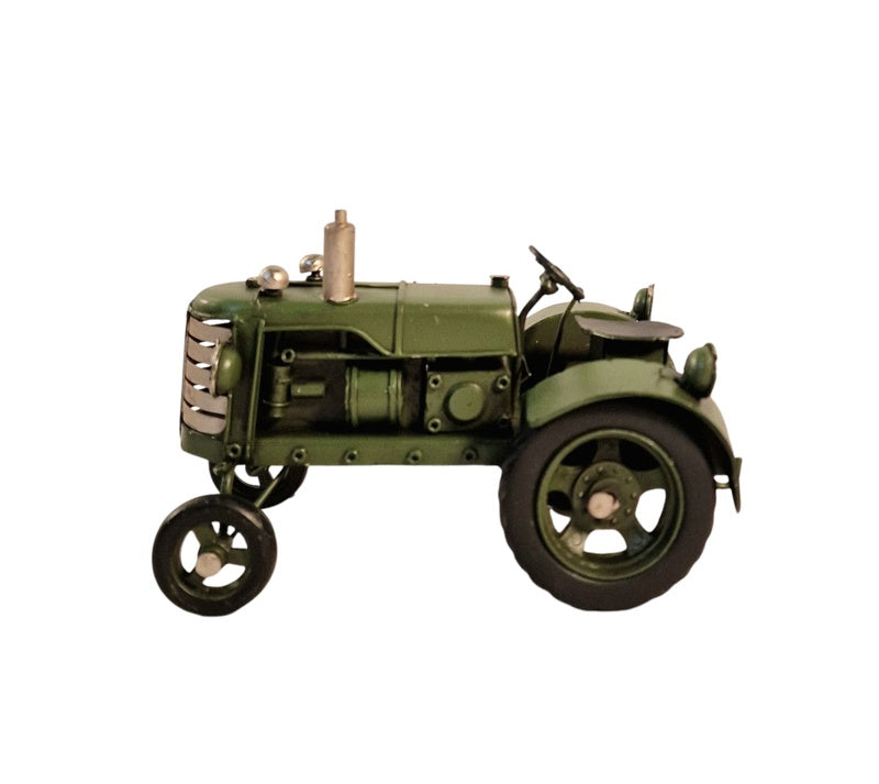 Green Metal Tractor Ornament 17cm