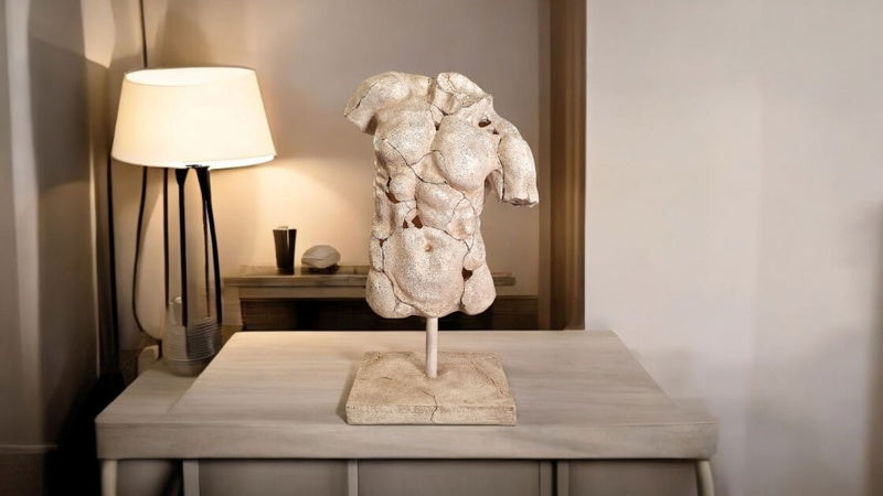 White Torso Ornament on Stand 65cm