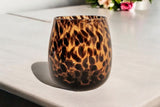 Leopard Print Glass Vase 13cm