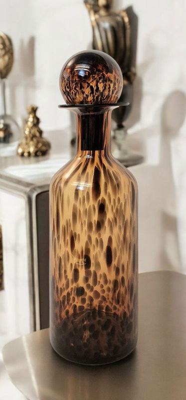 Leopard Design Glass Jar or Bottle Style Ornament 52cm