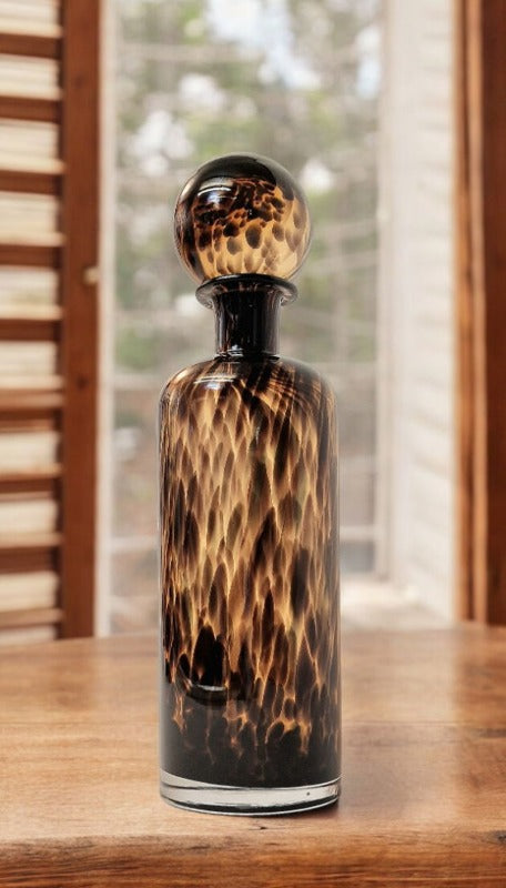 Leopard Design Glass Jar or Bottle Style Ornament 40cm