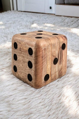 Wooden Dice Doorstop 15cm