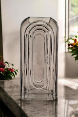 Smoked Glass Arch Vase