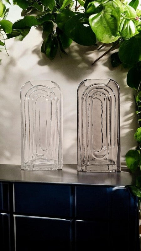 Smoked Glass Arch Vase