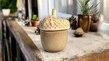 Ceramic Acorn Pot With Lid 13.5cm