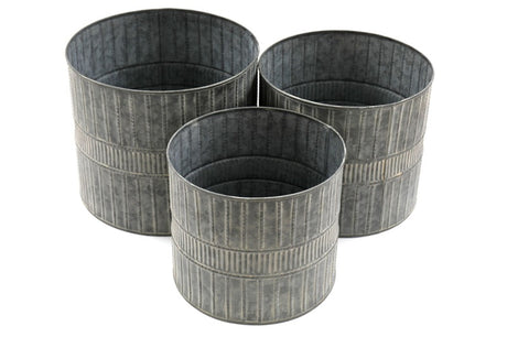 Set of Three Metal Garden Planters