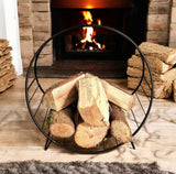 Black Fireside Metal Log Holder 47cm