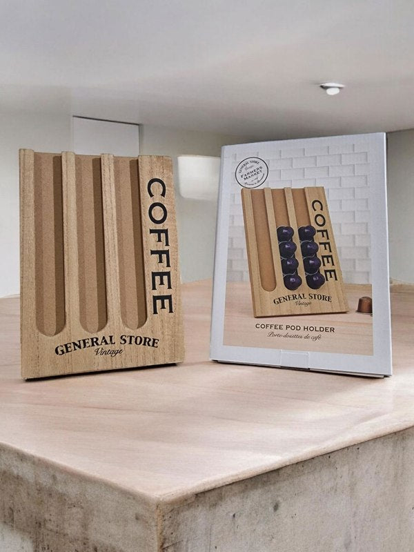 General Store Wooden Coffee Pod Holder 26x18cm