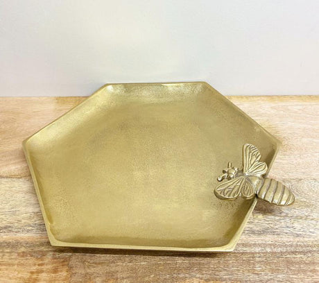 Large Gold Honeycomb Bee Tray