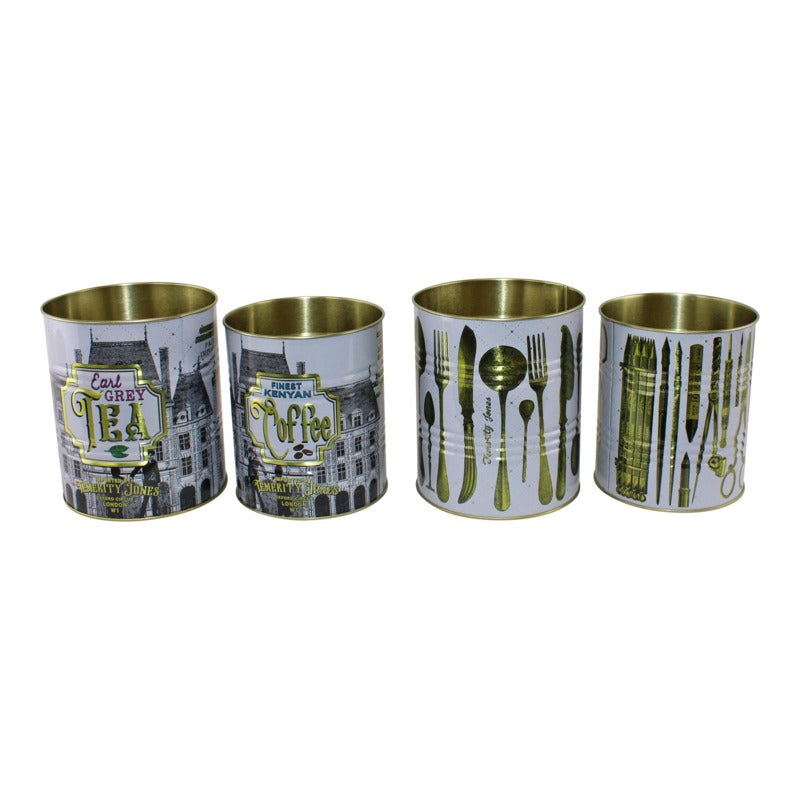 Set of 4 Vintage Style Storage Tins