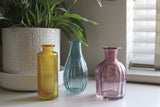 Set of Three Colour Glass Vases