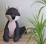 Grey Fabric Fox Doorstop