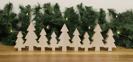 Freestanding Row of Christmas Trees