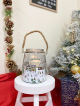 Christmas Market Lantern White With Rope Handel