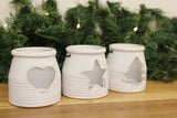 Set of Three Ceramic Tealight Holders