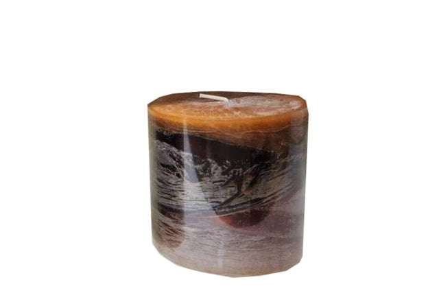 Cinnamon Swirl Ombre Pillar Candle Short