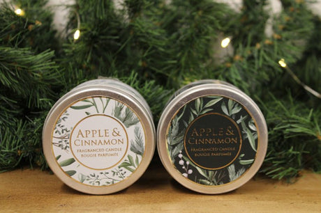 Set of Two Apple and Cinnamon Tin Candles