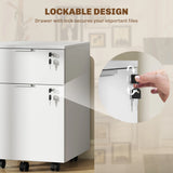HOMCOM Two-Drawer Lockable Filing Cabinet - White