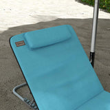 Outsunny Set of Two Metal Frame Beach Chairs, with Reclining Backs - Blue