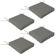 Outsunny 4-Piece Seat Cushions Pillow Replacement, Patio Chair Cushions Set with Ties for Indoor Outdoor, Charcoal Grey