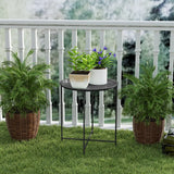 Outsunny Steel Removable Tray Top Garden Table - Black