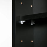 HOMCOM 5-Tier Wall Display Shelf Unit Cabinet w/ 4 Adjustable Shelves Glass Doors Home Office Ornaments 60x80cm Black