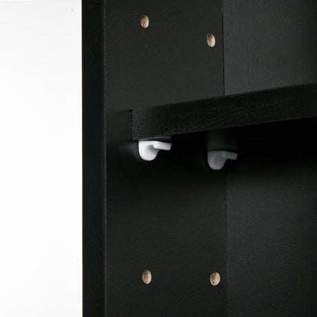 HOMCOM 5-Tier Wall Display Shelf Unit Cabinet w/ 4 Adjustable Shelves Glass Doors Home Office Ornaments 60x80cm Black