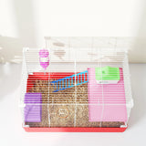 PawHut Hamster Cage, Small Gerbil Cage 2 Tiers Portable w/ Handle, Exercise Wheel, Water Bottle, Dishes