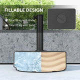 Outsunny Round Garden Parasol Base, Garden Umbrella Stand Heavy Duty Parasol Base, Filled Up to 20kg with Stand or 18kg with Water for 38, 48 mm Poles, Black