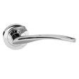 STATUS Arizona Lever Door Handle on Round Rose - Polished Chrome - Set