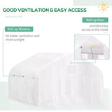 Outsunny Walk In Greenhouse Cover Replacement Plant Growhouse PE Cover 4.5x3x2m White