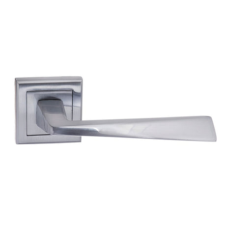 STATUS California Lever Door Handle on Square Rose - Satin Chrome - Set