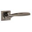 STATUS Oklahoma Lever Door Handle on Square Rose - Black Nickel - Set