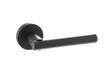 STATUS Nebraska Lever Door Handle on Round Rose - Matt Black - Set