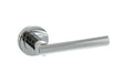 STATUS Nebraska Lever Door Handle on Round Rose - Polished Chrome - Set