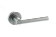 STATUS Nebraska Lever Door Handle on Round Rose - Satin Chrome - Each