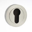 STATUS Euro Escutcheons on Round Rose - Satin Chrome - Pair