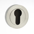 STATUS Euro Escutcheons on Round Rose - Satin Chrome - Pair