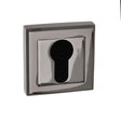 STATUS Euro Escutcheons on Square Rose - Black Nickel - Pair