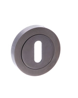 STATUS Key Escutcheons on Round Rose - Black Nickel - Pair