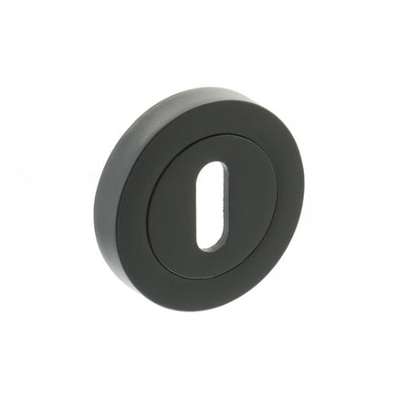 STATUS Key Escutcheons on Round Rose - Matt Black - Pair