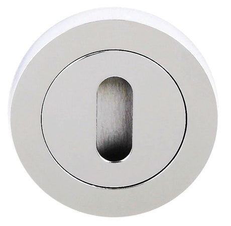 STATUS Key Escutcheons on Round Rose - Polished Chrome - Pair