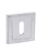 STATUS Key Escutcheons on Square Rose - Satin Chrome - Pair