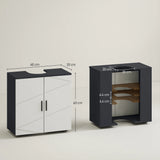 kleankin Pedestal Sink Bathroom Cabinet, Bathroom Vanity Unit with 20 x 20cm "U" Cut-Out and Adjustable Shelf, Light Grey