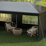 Outsunny 6 x 3 m Party Tent Gazebo Marquee Outdoor Patio Canopy Shelter with Windows and Side Panels Black