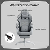 HOMCOM Ergonomic High Back Gaming Chair for Adults, Printed Velvet Computer Recliner Chair with Footrest, Lumbar Support, Adjustable Height and 360 Swivel Seat for Office or Gaming, Grey
